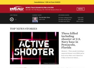How wsau.com looks like on a tablet such as an iPad.
