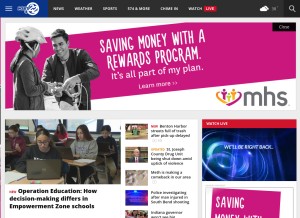 How wsbt.com looks like on a tablet such as an iPad.