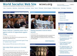 How wsws.org looks like on a tablet such as an iPad.