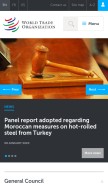 How wto.org looks like on a mobile device such as an iPhone.