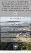 How wuerzburg.de looks like on a mobile device such as an iPhone.