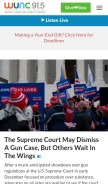 How wunc.org looks like on a mobile device such as an iPhone.