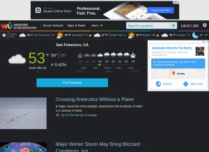 How wunderground.com looks like on a tablet such as an iPad.