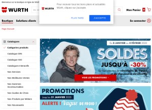 How wurth.fr looks like on a tablet such as an iPad.