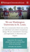 How wustl.edu looks like on a mobile device such as an iPhone.