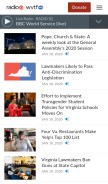 How wvtf.org looks like on a mobile device such as an iPhone.