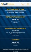 How wvumedicine.org looks like on a mobile device such as an iPhone.