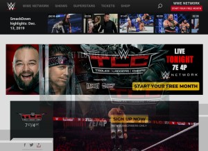 How wwe9.com looks like on a tablet such as an iPad.