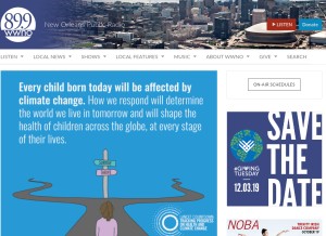 How wwno.org looks like on a tablet such as an iPad.