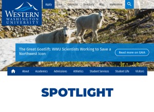 How wwu.edu looks like on a tablet such as an iPad.