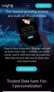 How wyng.com looks like on a mobile device such as an iPhone.