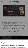 How wysokieobcasy.pl looks like on a mobile device such as an iPhone.