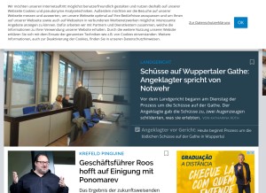 How wz.de looks like on a tablet such as an iPad.