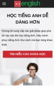 How x3english.com looks like on a mobile device such as an iPhone.
