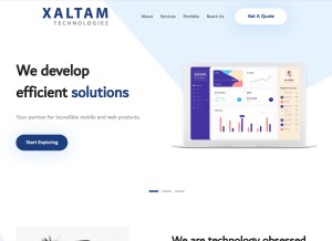 How xaltam.com looks like on a tablet such as an iPad.