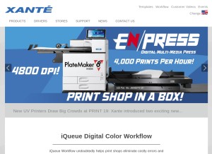 How xante.com looks like on a tablet such as an iPad.