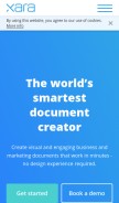 How xara.com looks like on a mobile device such as an iPhone.