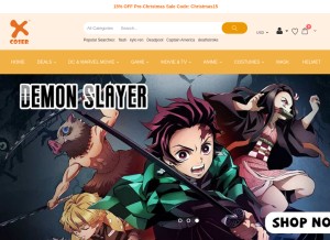 How xcoser.com looks like on a tablet such as an iPad.