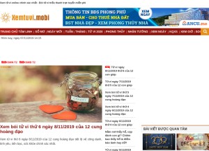 How xemtuvi.mobi looks like on a tablet such as an iPad.