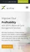How xifin.net looks like on a mobile device such as an iPhone.
