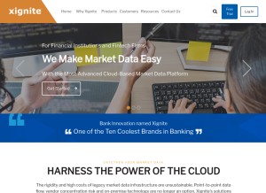 How xignite.com looks like on a tablet such as an iPad.