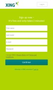 How xing.com looks like on a mobile device such as an iPhone.