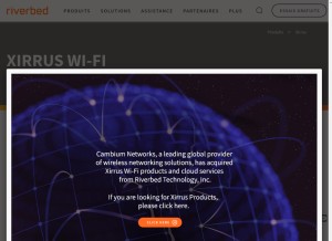 How xirrus.com looks like on a tablet such as an iPad.