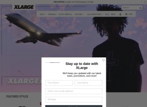 How xlarge.com looks like on a tablet such as an iPad.