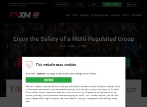 How xm.com looks like on a tablet such as an iPad.