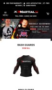 How xmartial.com looks like on a mobile device such as an iPhone.