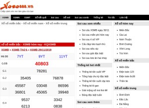 How xoso888.vn looks like on a tablet such as an iPad.