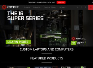 How xoticpc.com looks like on a tablet such as an iPad.