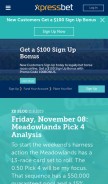 How xpressbet.com looks like on a mobile device such as an iPhone.