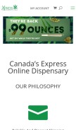 How xpressgrass.com looks like on a mobile device such as an iPhone.