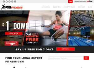 How xsportfitness.com looks like on a tablet such as an iPad.