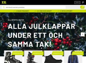 How xxl.se looks like on a tablet such as an iPad.