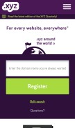 How xyz.com looks like on a mobile device such as an iPhone.