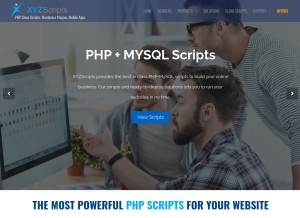 How xyzscripts.com looks like on a tablet such as an iPad.