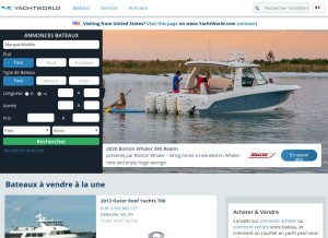 How yachtworld.com looks like on a tablet such as an iPad.