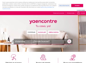 How yaencontre.com looks like on a tablet such as an iPad.