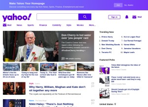 How yahoo.ca looks like on a tablet such as an iPad.