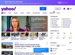 How yahoo.com looks like on a tablet such as an iPad.