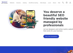 How yahoosmallbusiness.com looks like on a tablet such as an iPad.