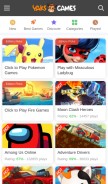 How yaksgames.com looks like on a mobile device such as an iPhone.