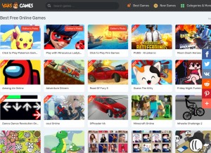 How yaksgames.com looks like on a tablet such as an iPad.