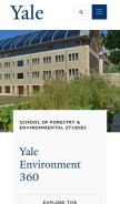How yale.edu looks like on a mobile device such as an iPhone.