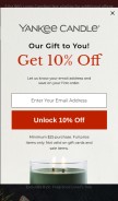 How yankeecandle.com looks like on a mobile device such as an iPhone.
