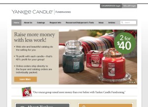 How yankeecandlefundraising.com looks like on a tablet such as an iPad.