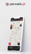 How yanosik.pl looks like on a mobile device such as an iPhone.