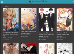 How yaoimangaonline.com looks like on a tablet such as an iPad.